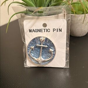 Silver Anchor Magnetic Pin